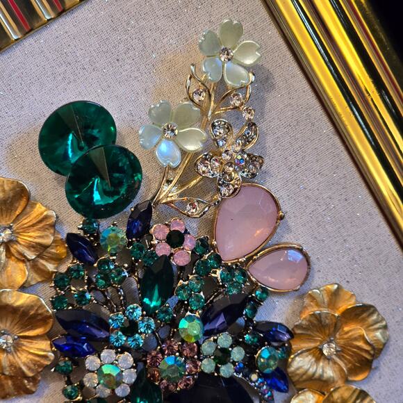 Hand Crafted Framed Jewelry Art 6.5"W x 8.5"H - Picture 3 of 8